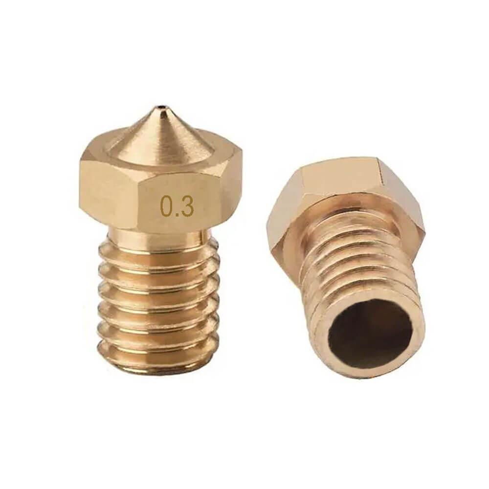 3D Yazıcı Extruder M6 3.0mm/ 0.3mm V5/V6 Pirinç Nozzle Baskı Kafası - GD24