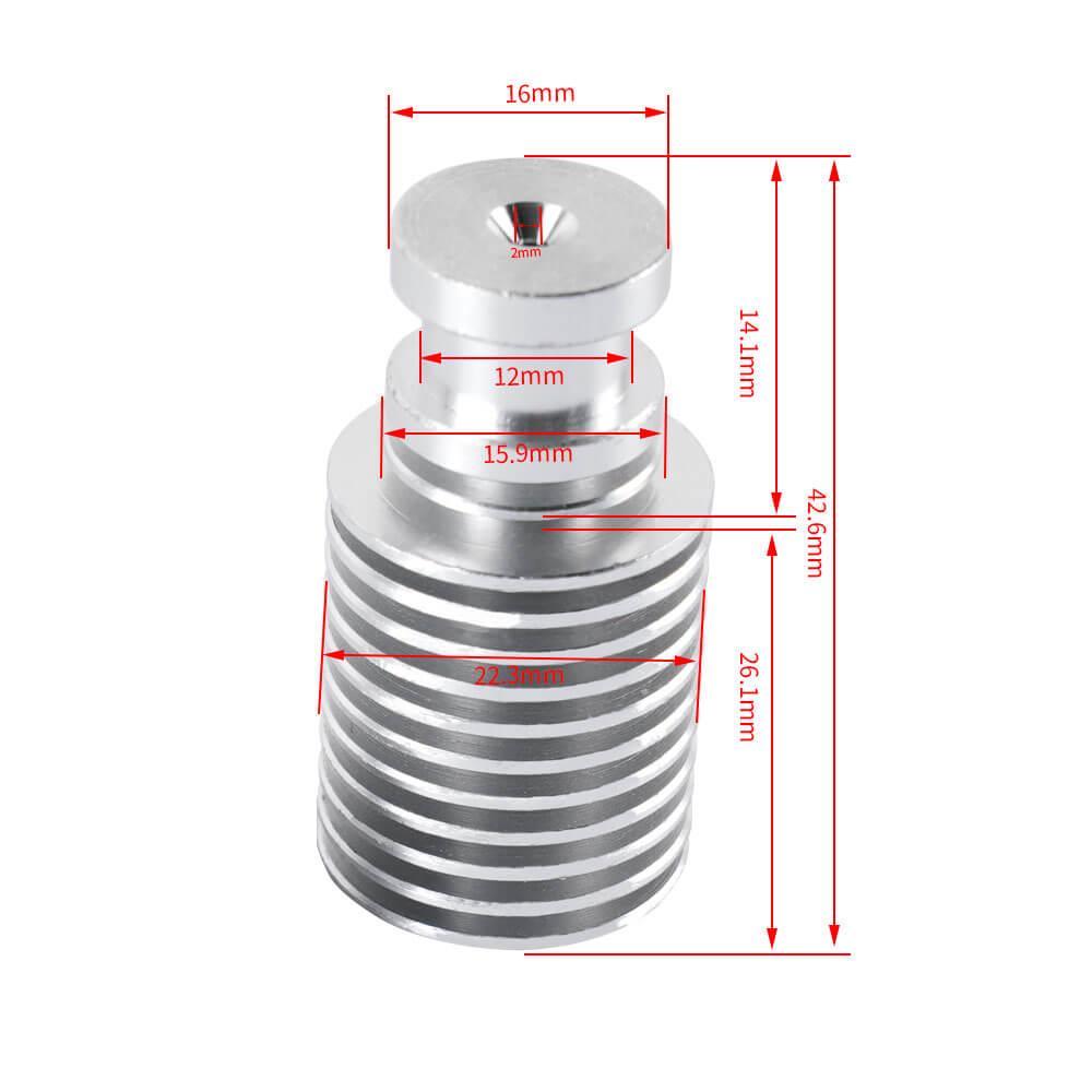 3D Yazıcı E3D V6 Direct Alüminyum Soğutucu Gövde(Radyatör) - 2mm - GD44