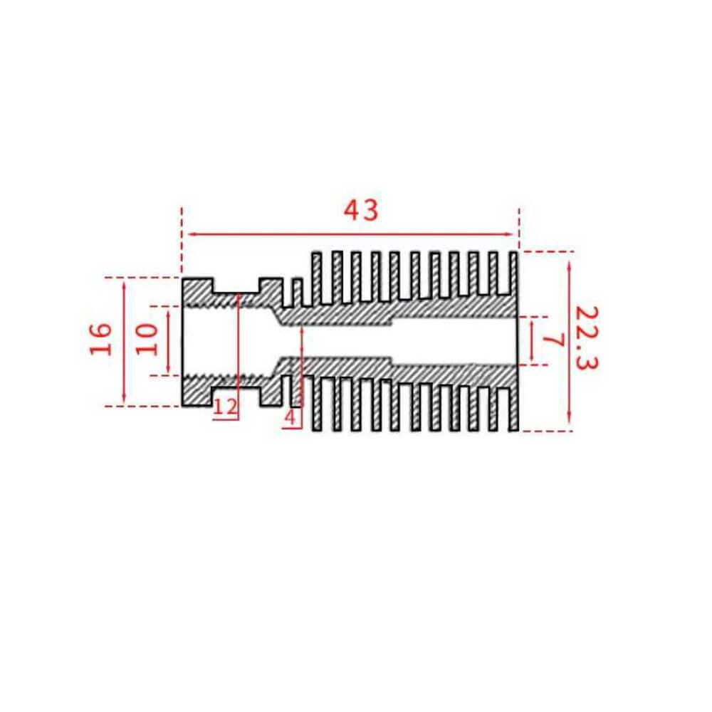 3D Yazıcı E3D V6 Alüminyum Soğutucu Gövde(Radyatör) - Gümüş - GD45