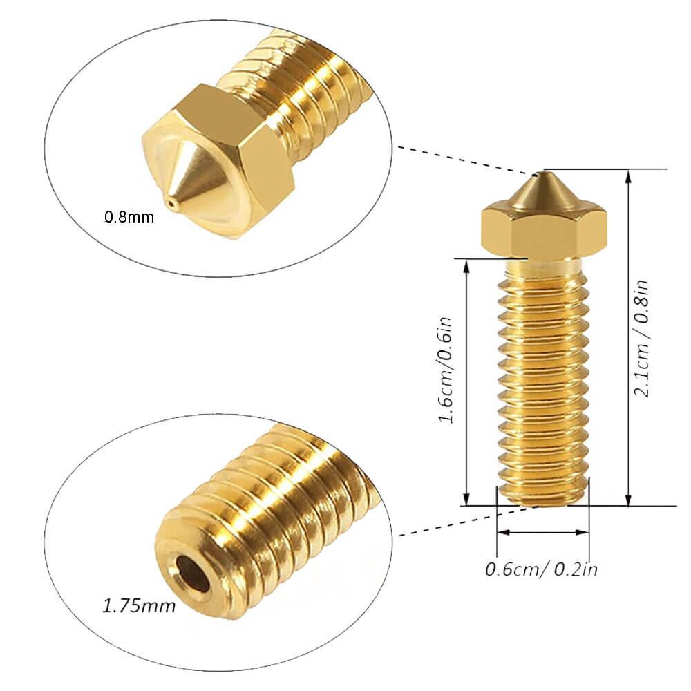 3D Yazıcı Extruder M6 Filament 1.75mm/ 0.8mm Baskı Kafası Volkan Nozzle - GD55