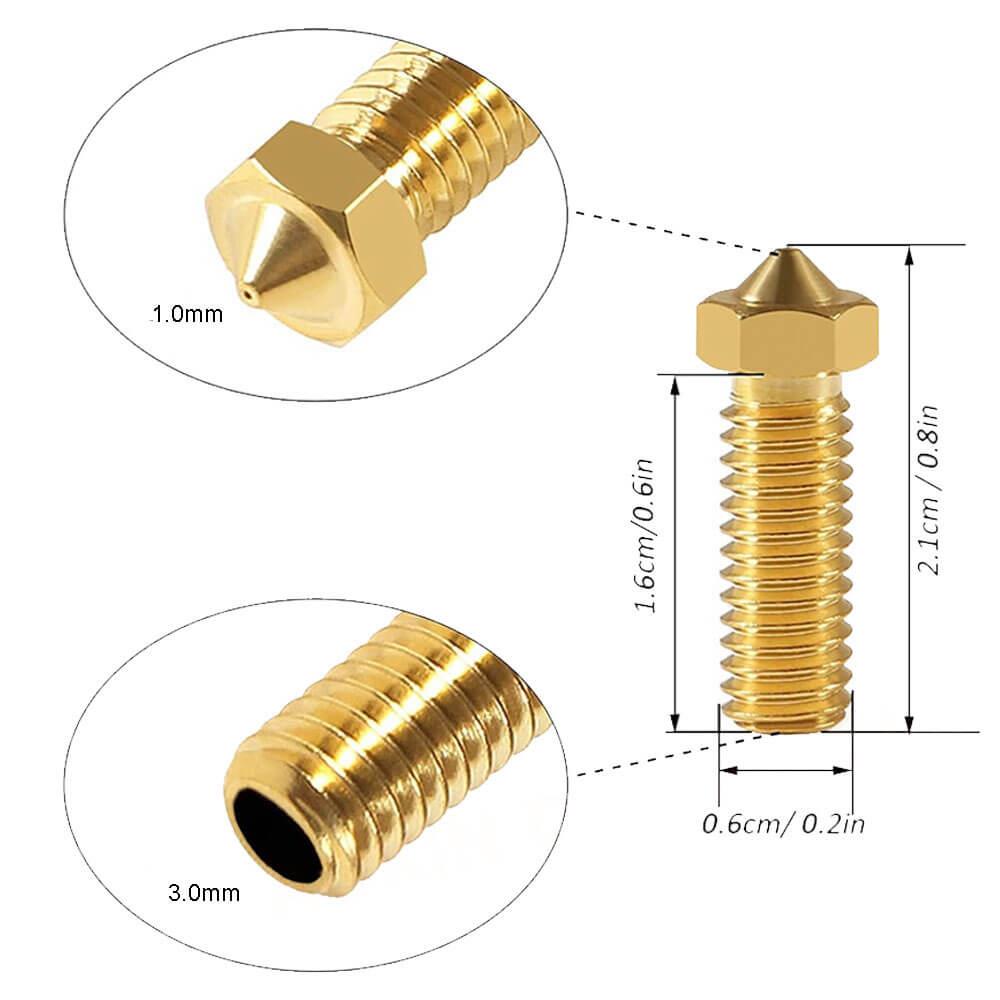 3D Yazıcı Extruder M6 Filament 3.0mm/ 1.0mm Baskı Kafası Volkan Nozzle - GD58