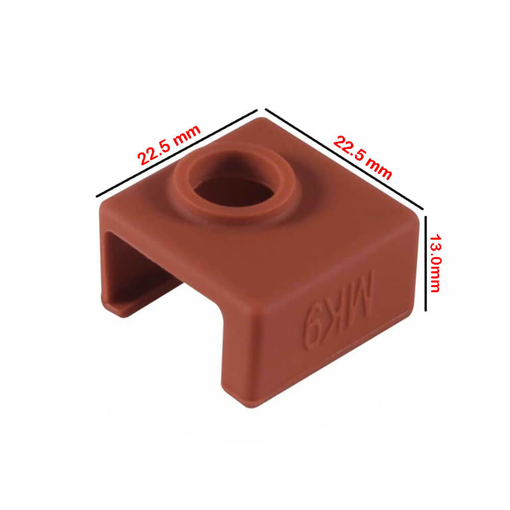E3D-V6 Geliştirilmiş Yüksek Sıcaklığa Dayanıklı MK7/MK8/MK9 Alüminyum Isıtıcı Blok Silikon Kılıfı - Kırmızı - GD75