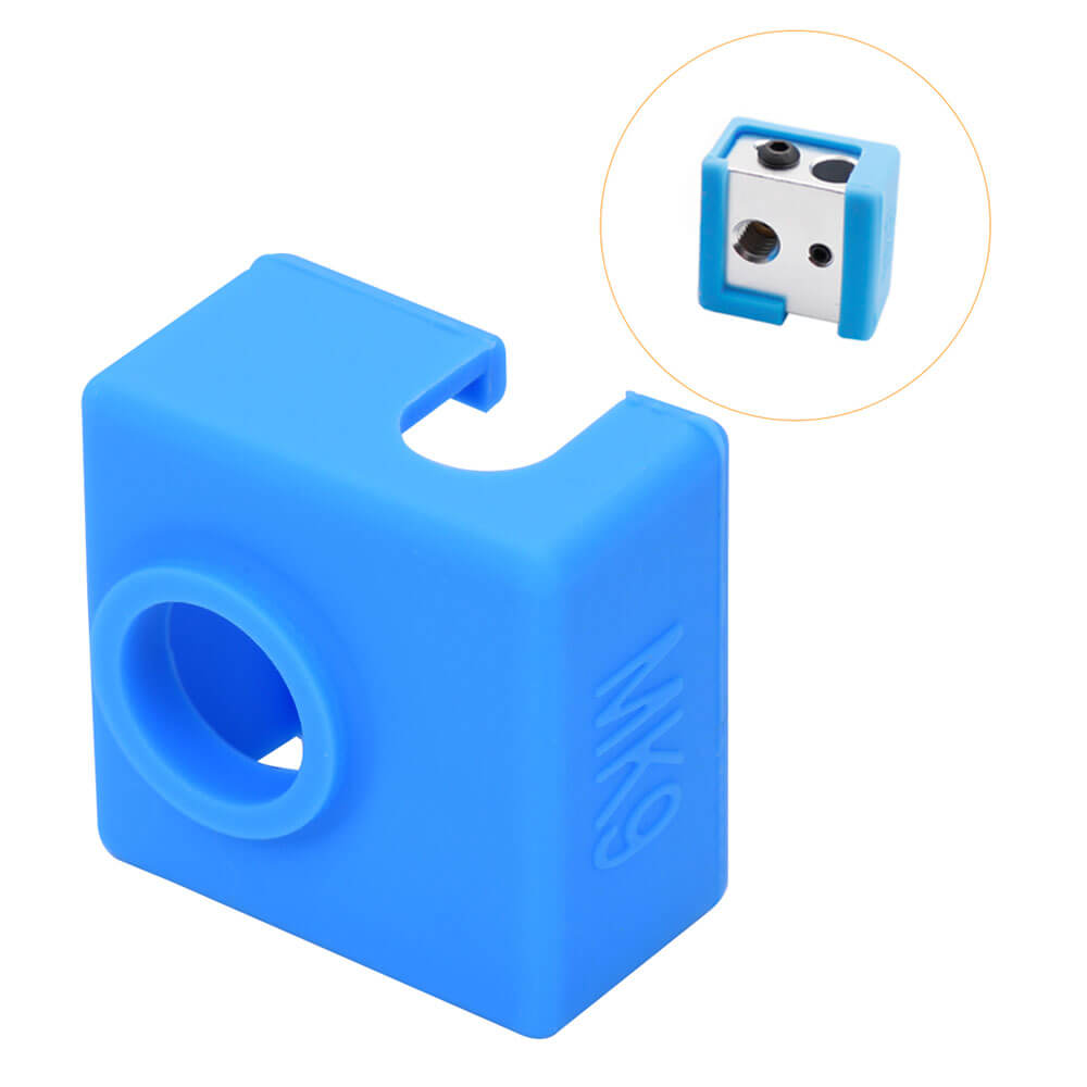 E3D-V6 Geliştirilmiş Yüksek Sıcaklığa Dayanıklı MK8/MK9 Alüminyum Isıtıcı Blok Silikon Kılıfı - Mavi - GD78
