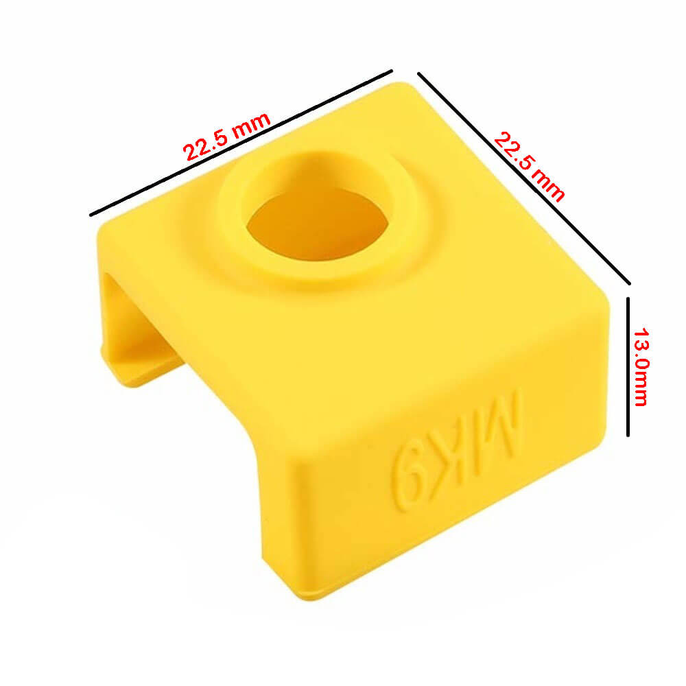 E3D-V6 Geliştirilmiş Yüksek Sıcaklığa Dayanıklı MK8/MK9 Alüminyum Isıtıcı Blok Silikon Kılıfı - Sarı - GD81