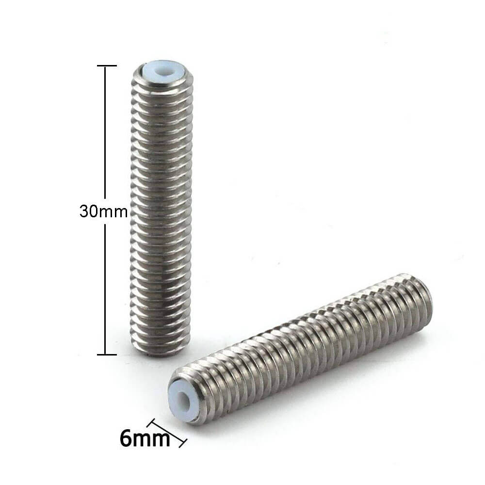 3D Yazıcı M6 Boğaz PTFE Boru Paslanmaz Çelik MK8 Besleme Tüpü Memesi Boğazı 30x6mm - GD117