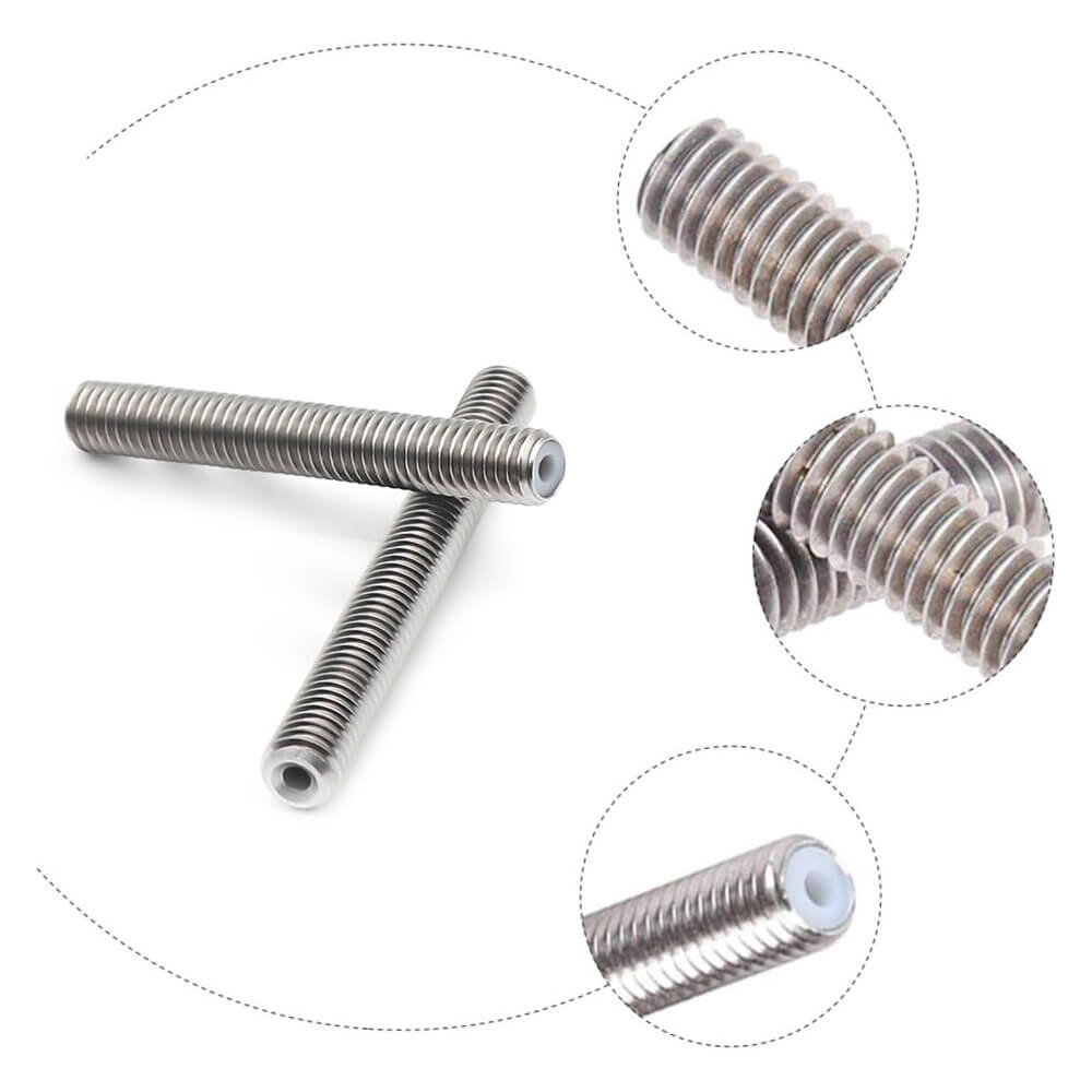 3D Yazıcı M6 Boğaz PTFE Boru Paslanmaz Çelik MK8 Besleme Tüpü Memesi Boğazı 40x6mm - GD118