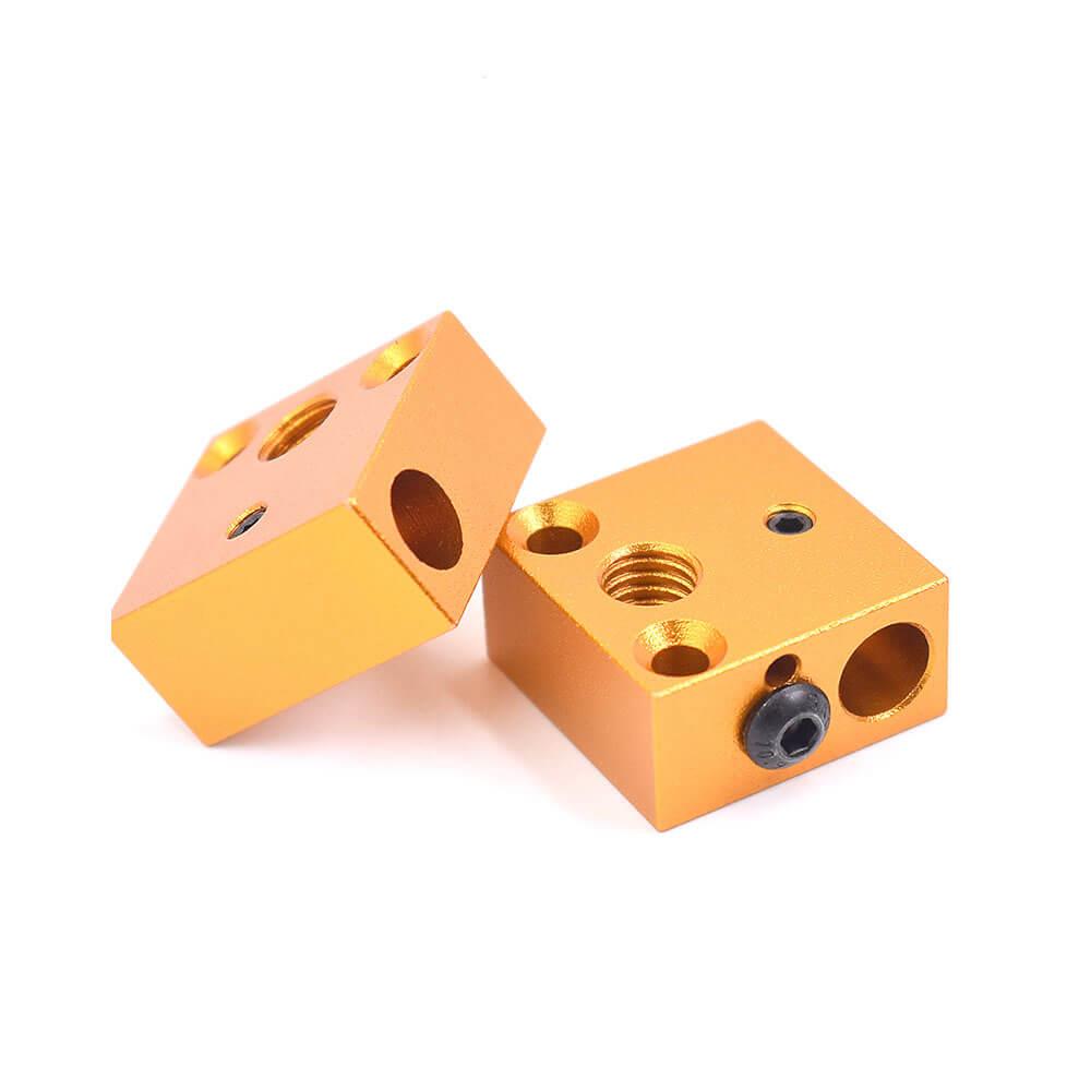 3D Yazıcı CR10 Isıtıcı Blok MK7/MK8 Baskı Kafası Bakır Renk Alüminyum Blok - GD126