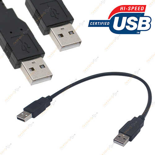 0.3m USB Erkek Erkek Kablo - USB 2.0 - Siyah
