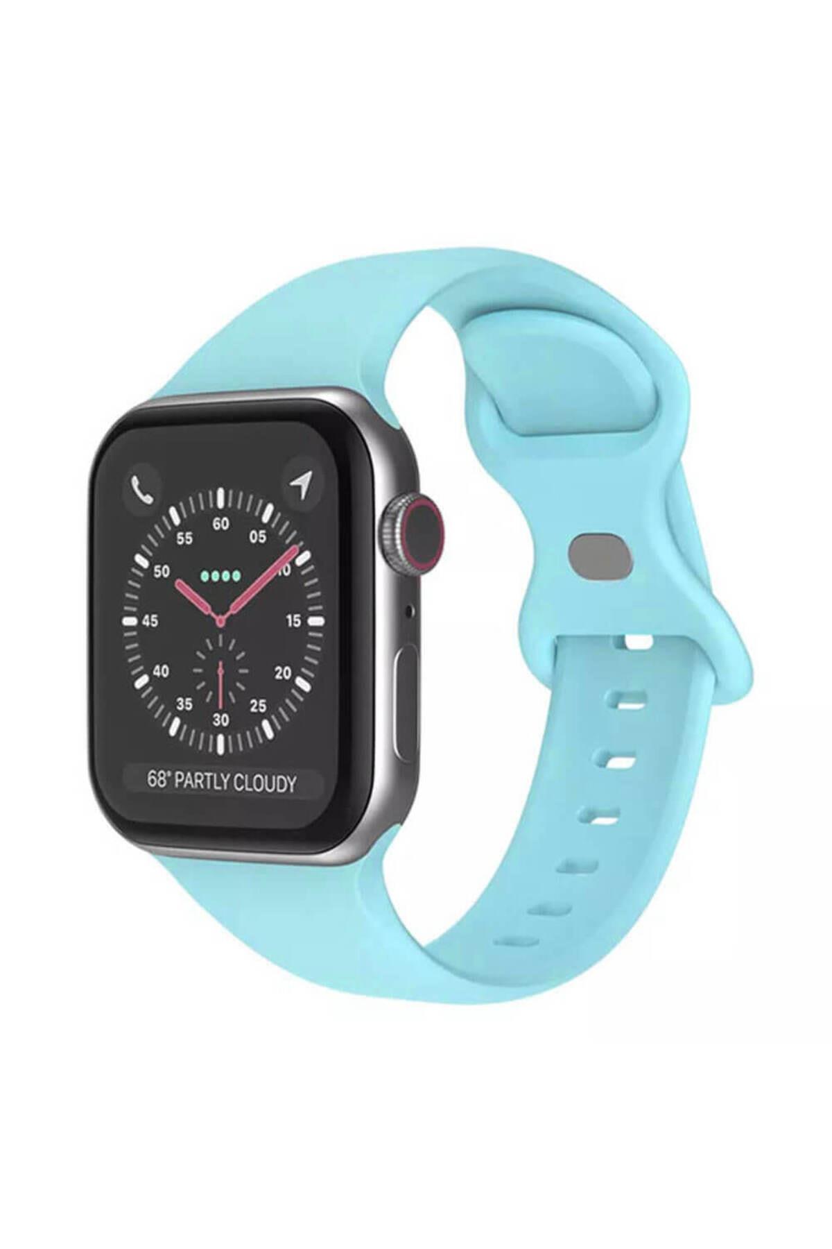 Apple Watch 1, 2, 3, 4, 5, 6, 7, 8, Se Silikon Kordon Kayış - M-l Beden 38/40/41mm - Mavi - Apple Watch BW3