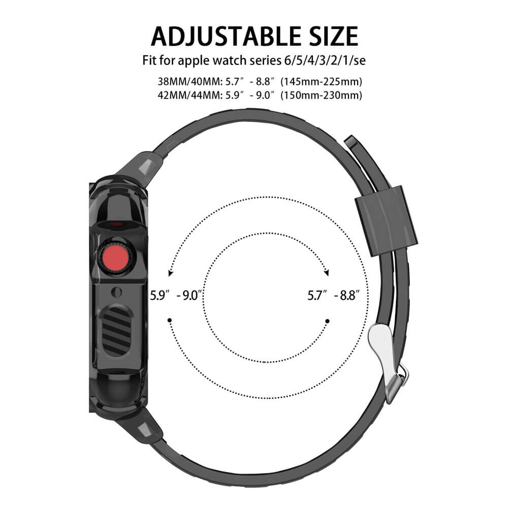Apple Watch 1, 2, 3, 4, 5, 6, 7, 8, Se Kasa Koruma 38/40/41mm Spor Kordon Kayış - Pembe - BW5