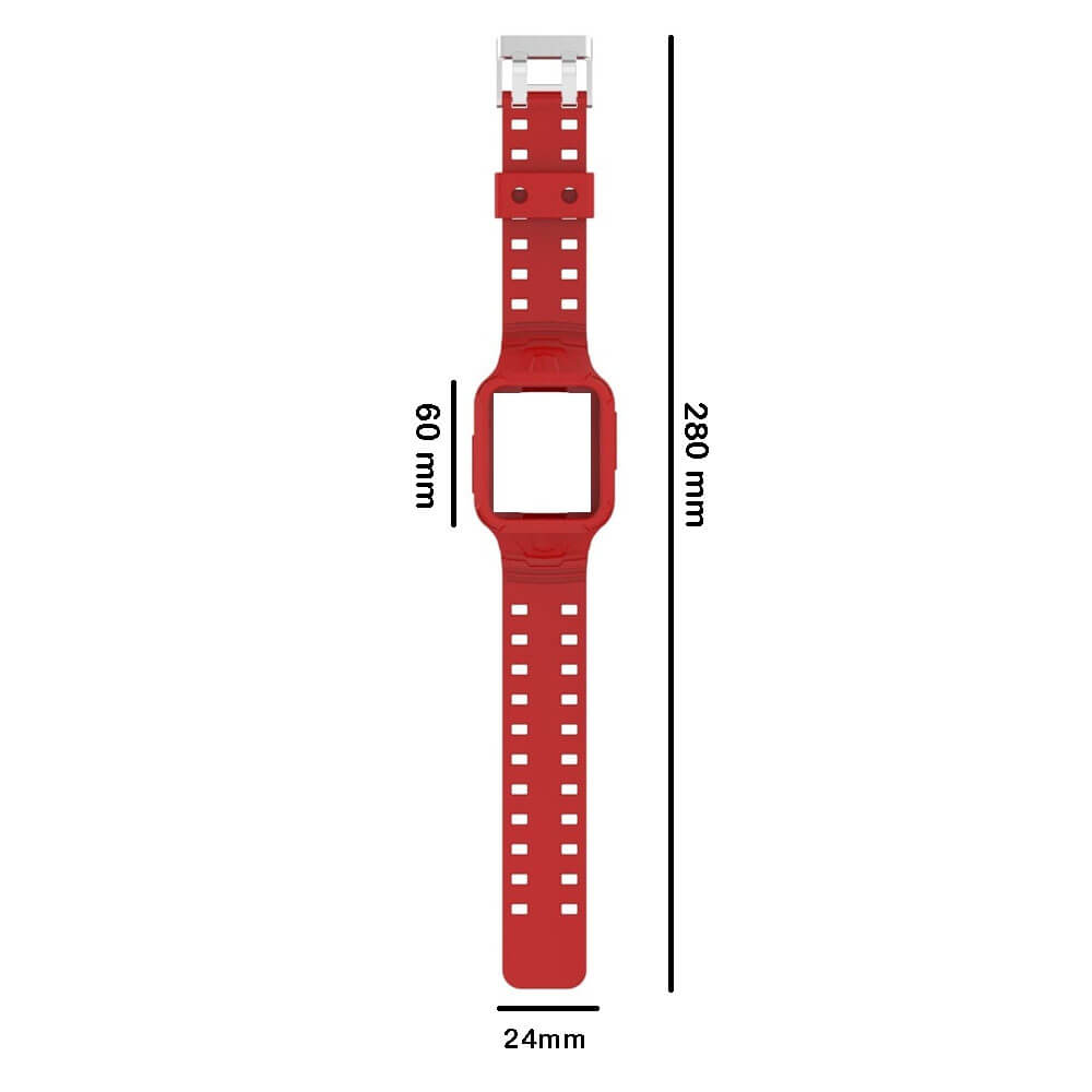 Apple Watch 1, 2, 3, 4, 5, 6, 7, 8, Se Kasa Koruma 42/44/45mm Spor Kordon Kayış - Şeffaf Mavi - BW6