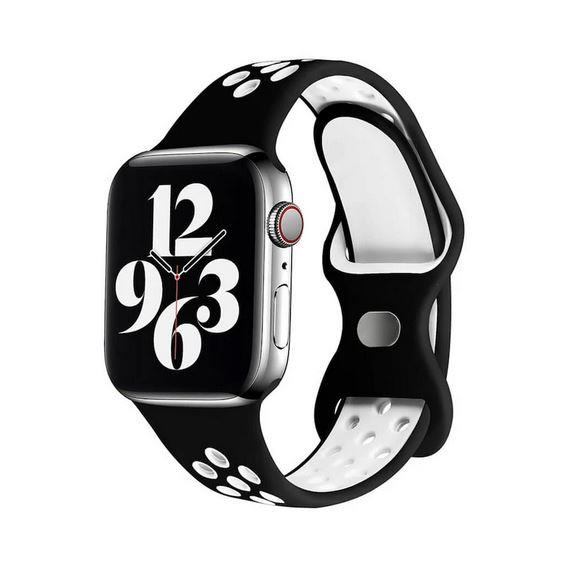 Apple Watch 1, 2, 3, 4, 5, 6, 7, 8, Se Nike Serisi Kordon S-m 38/40/41mm- Siyah Beyaz 04.Siyah-Beyaz - BW7