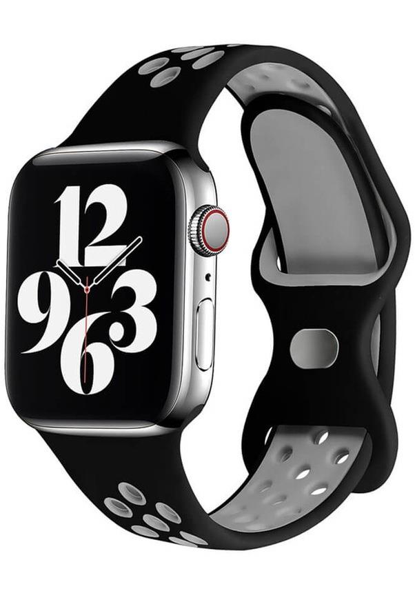 Apple Watch 1, 2, 3, 4, 5, 6, 7, 8, Se Nike Serisi Kordon S-m 38/40/41mm- Siyah Gri 09.Siyah-Gri - BW7