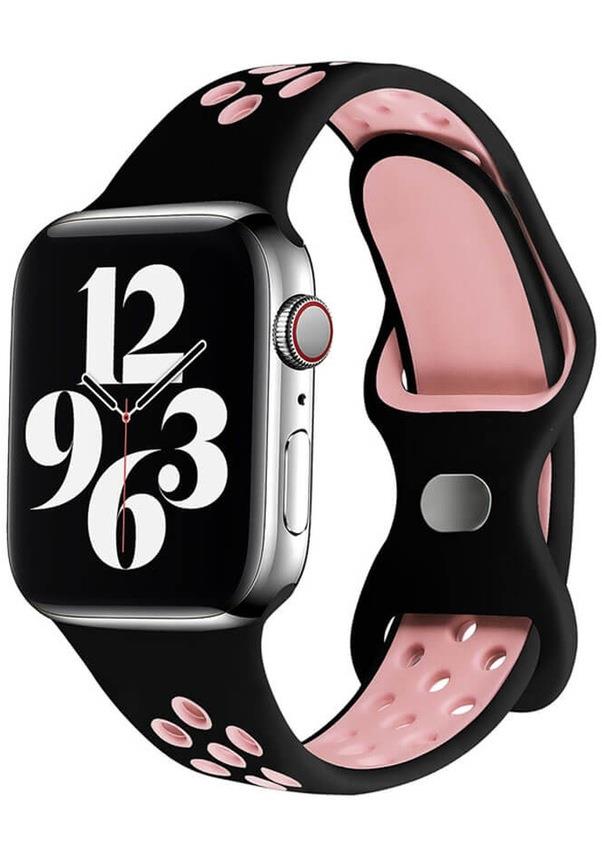 Apple Watch 1, 2, 3, 4, 5, 6, 7, 8, Se Nike Serisi Kordon S-m 38/40/41mm - Siyah Pembe 28-Pembe - BW7