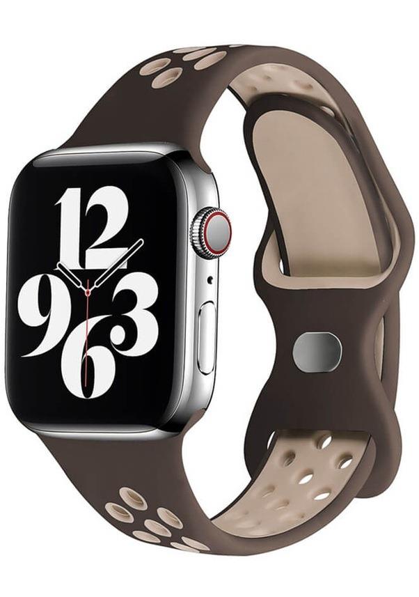 Apple Watch 1, 2, 3, 4, 5, 6, 7, 8, Se Nike Serisi Kordon S-m 38/40/41mm - Kahve Krem 34-Kahve Açık - BW7