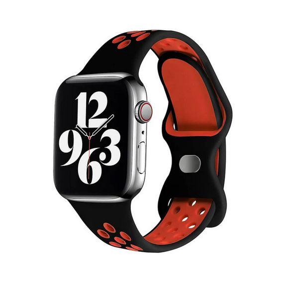Apple Watch 1, 2, 3, 4, 5, 6, 7, 8, Se Nike Serisi Kordon S-m 42/44/45mm - Siyah Kırmızı 03.Siyah-Kırmızı - BW8