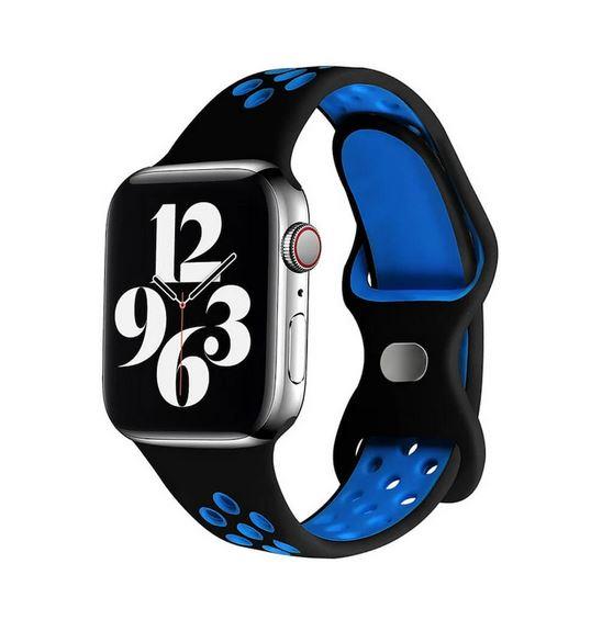 Apple Watch 1, 2, 3, 4, 5, 6, 7, 8, Se Nike Serisi Kordon S-m 42/44/45mm - Siyah Mavi 08.Siyah-Mavi - BW8