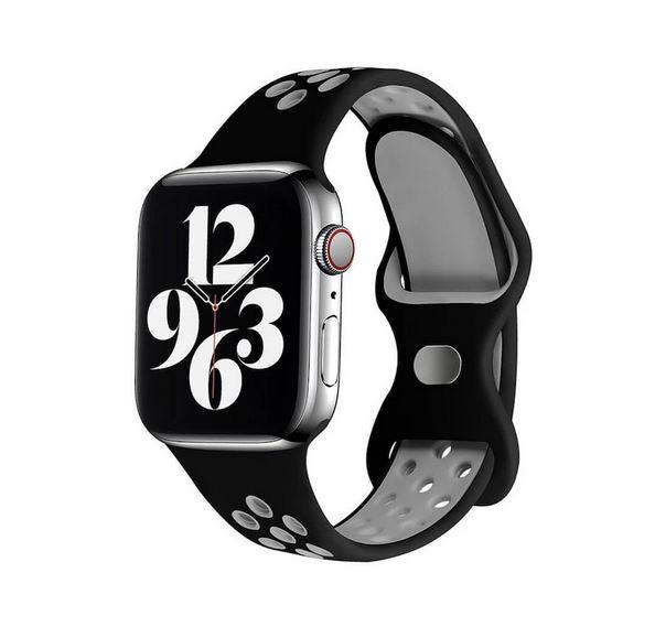 Apple Watch 1, 2, 3, 4, 5, 6, 7, 8, Se Nike Serisi Kordon M-l Beden 38/40/41mm - Siyah Gri 09.Siyah-Gri - BW9