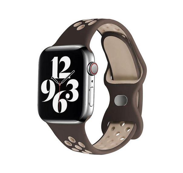 Apple Watch 1, 2, 3, 4, 5, 6, 7, 8, Se Nike Serisi Kordon M-l Beden 38/40/41mm - Kahve Krem 34-Kahve Açık - BW9