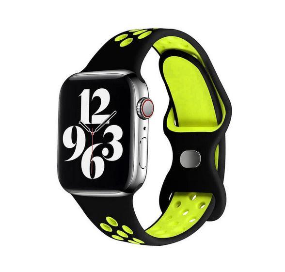 Apple Watch 1, 2, 3, 4, 5, 6, 7, 8, Se Nike Serisi Kordon M-l Beden 42/44/45mm - Siyah Sarı 03.Siyah-Sarı - BW10