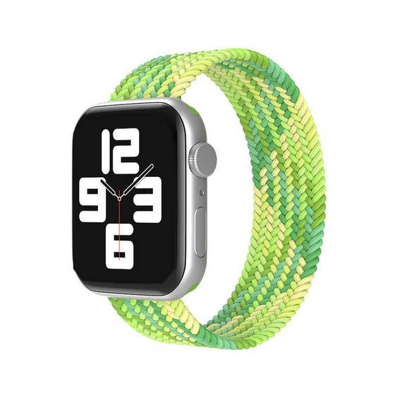 Apple Watch 1 2 3 4 5 6 7 8 Se Ultra Spor Loop Örgü Kordon Xs Beden 38/40/41mm - Yeşil Sarı 20-Yeşil Açık - BW11