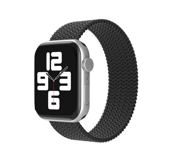Apple Watch 1 2 3 4 5 6 7 8 Se Ultra Spor Loop Örgü Kordon S Beden 38/40/41mm - Siyah 01 Siyah - BW12