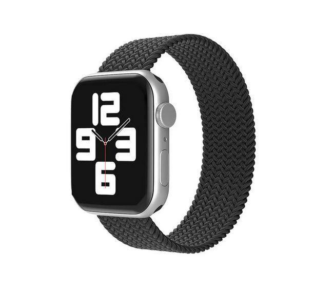 Apple Watch 1 2 3 4 5 6 7 8 Se Ultra Spor Loop Örgü Kordon M Beden 38/40/41mm - Siyah 01 Siyah - BW13