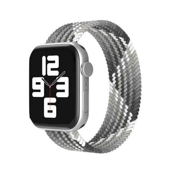 Apple Watch 1 2 3 4 5 6 7 8 Se Ultra Spor Loop Örgü Kordon M Beden 38/40/41mm - Siyah Gri 09.Siyah-Gri - BW13