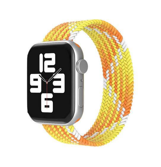 Apple Watch 1 2 3 4 5 6 7 8 Se Ultra Spor Loop Örgü Kordon M Beden 38/40/41mm - Sarı Turuncu 04.Sarı - BW13