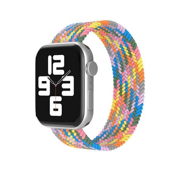 Apple Watch 1 2 3 4 5 6 7 8 Se Ultra Spor Loop Örgü Kordon M Beden 38/40/41mm - Gökkuşağı 02 Gökkuşağı - BW13