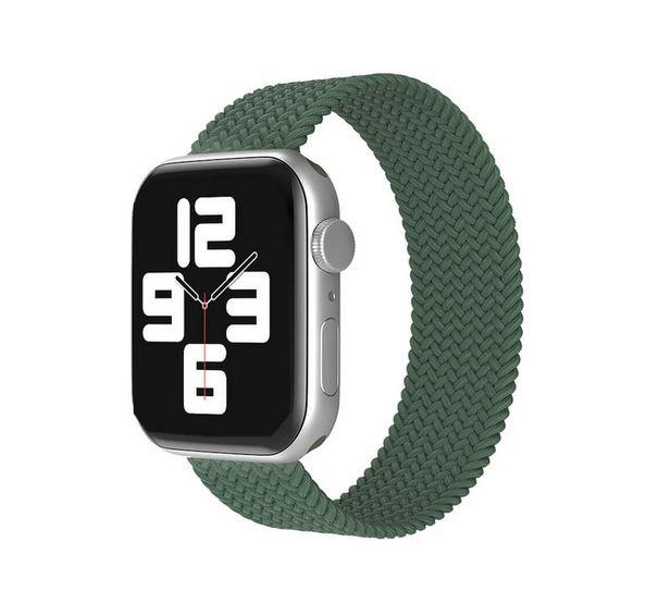 Apple Watch 1 2 3 4 5 6 7 8 Se Ultra Spor Loop Örgü Kordon L Beden 38/40/41mm - Koyu Yeşil 17.Koyu Yeşil