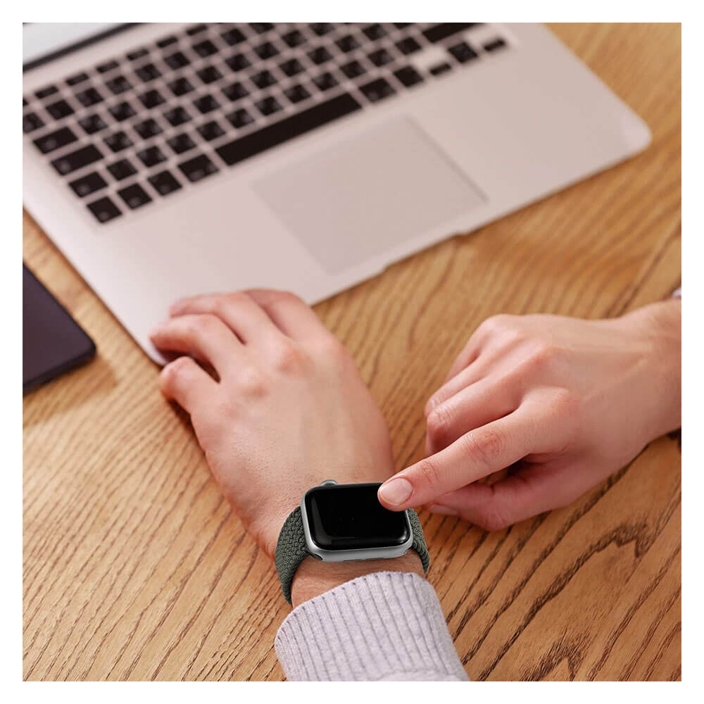 Apple Watch 1 2 3 4 5 6 7 8 Se Ultra Spor Loop Örgü Kordon Xs Beden 42/44/45mm - Sarı-Turuncu Desenli - BW15