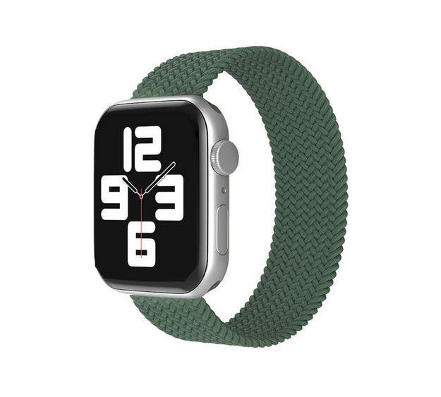 Apple Watch 1 2 3 4 5 6 7 8 Se Ultra Spor Loop Örgü Kordon S Beden 42/44/45mm - Koyu Yeşil 17.Koyu Yeşil - BW16