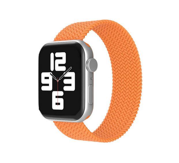 Apple Watch 1 2 3 4 5 6 7 8 Se Ultra Spor Loop Örgü Kordon S Beden 42/44/45mm - Turuncu 09.Turuncu - BW16