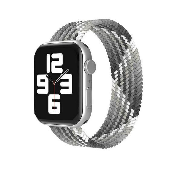 Apple Watch 1 2 3 4 5 6 7 8 Se Ultra Spor Loop Örgü Kordon S Beden 42/44/45mm - Siyah Gri 09.Siyah-Gri - BW16