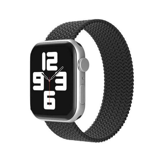 Apple Watch 1 2 3 4 5 6 7 8 Se Ultra Spor Loop Örgü Kordon M Beden 42/44/45mm - Siyah 01 Siyah - BW17