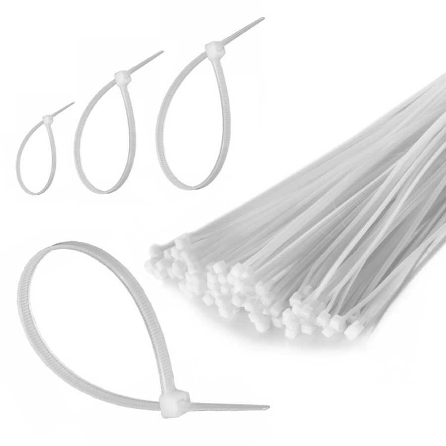 3.6*250mm - Beyaz - 25cm Kablo Bağı