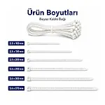 3.6*250mm - Beyaz - 25cm Kablo Bağı