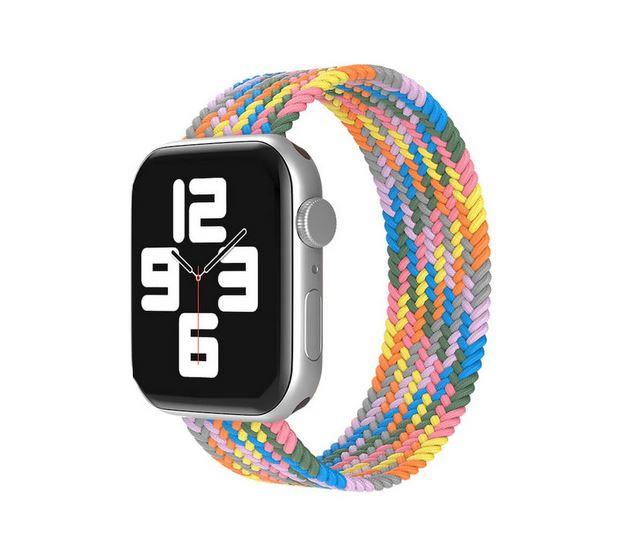 Apple Watch 1 2 3 4 5 6 7 8 Se Ultra Spor Loop Örgü Kordon M Beden 42/44/45mm - Gökkuşağı 02 Gökkuşağı - BW17