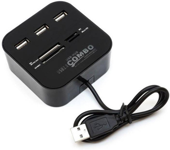 3 Port Usb 2.0 Hub Usb Çoklayıcı Usb Kart Okuyucu