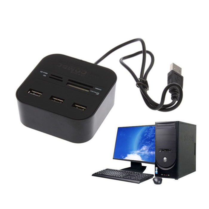 3 Port Usb 2.0 Hub Usb Çoklayıcı Usb Kart Okuyucu