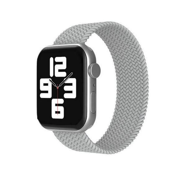 Apple Watch 1 2 3 4 5 6 7 8 Se Ultra Spor Loop Örgü Kordon L Beden 42/44/45mm - Açık Gri 05.Açık Gri