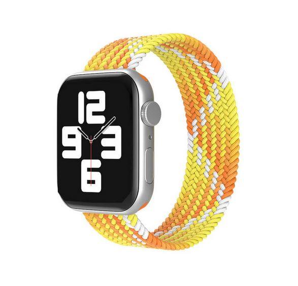 Apple Watch 1 2 3 4 5 6 7 8 Se Ultra Spor Loop Örgü Kordon L Beden 42/44/45mm - Sarı Turuncu 04.Sarı