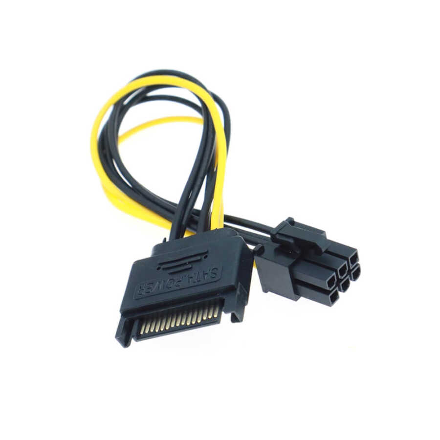Sata to 6 Pin PCI-Express Ekran Kartı Power Çevirici Güç Kablosu