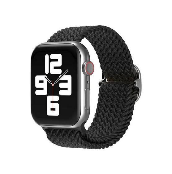 Apple Watch 1 2 3 4 5 6 7 8 Se Ultra Solo Loop Esnek Örgü Tokalı Kordon 38/40/41mm - Lacivert 136719 - Lacivert