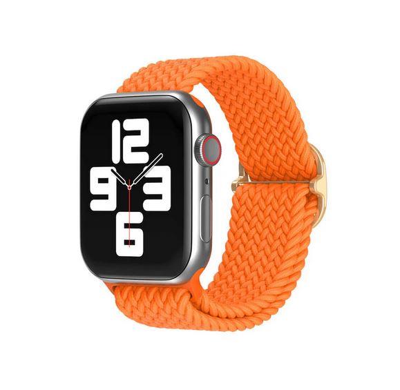 Apple Watch 1 2 3 4 5 6 7 8 Se Ultra Solo Loop Esnek Örgü Tokalı Kordon 38/40/41mm - Turuncu 09 Turuncu