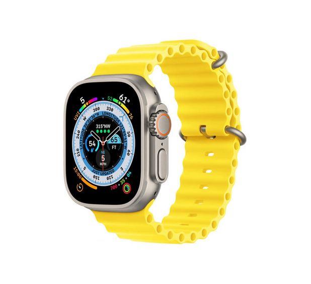 Apple Watch 1 2 3 4 5 6 7 8 Se Ultra 38/40/41mm Ocean Loop Tokalı Kayış Kordon - Sarı 04.Sarı