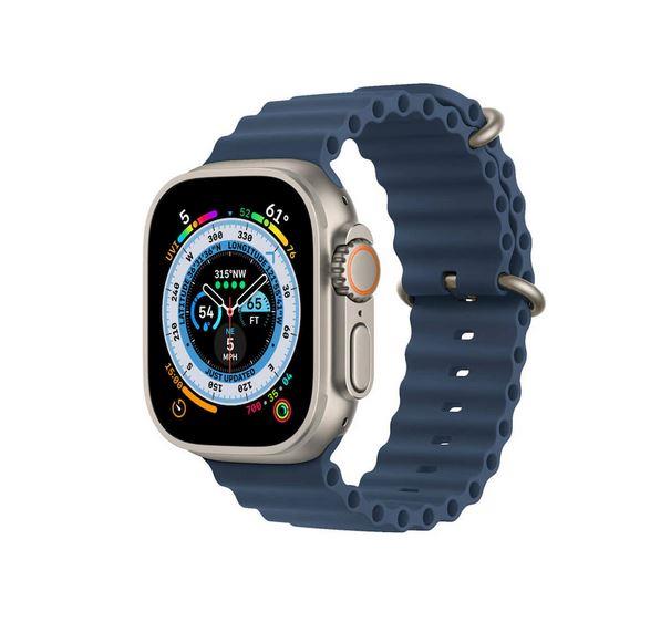 Apple Watch 1 2 3 4 5 6 7 8 Se Ultra 38/40/41mm Ocean Loop Tokalı Kayış Kordon - Lacivert 136719 - Lacivert - BW23