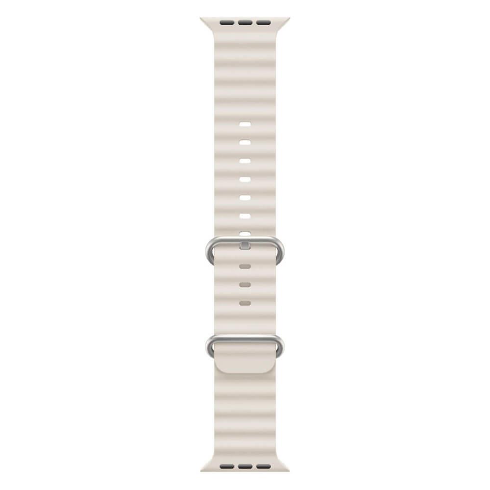 Apple Watch 1 2 3 4 5 6 7 8 Se Ultra Uyumlu 42/44/45/49mm Ocean Loop Tokalı Kayış Kordon - Bej Krem 37- Bej Krem - BW24