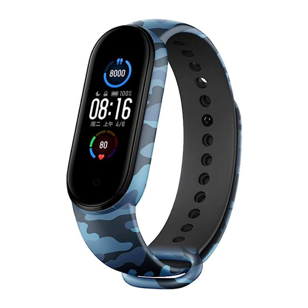 Xiaomi Mi Band 7 Kordon Kayış Kamuflaj Desen - Mavi 12.Mavi - PR4